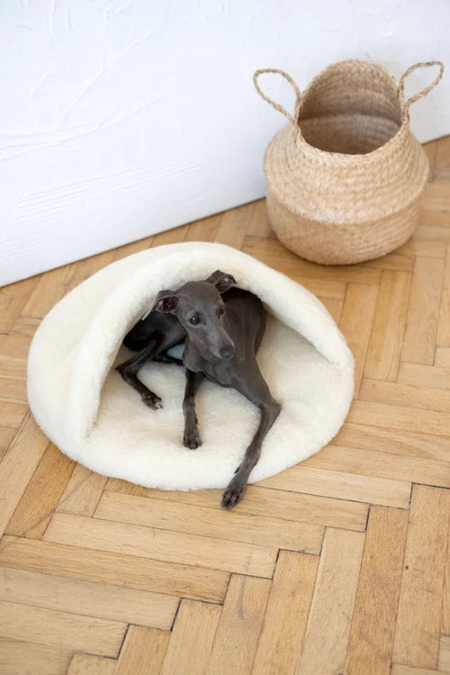 Natural Wool Pet Cave - White-1